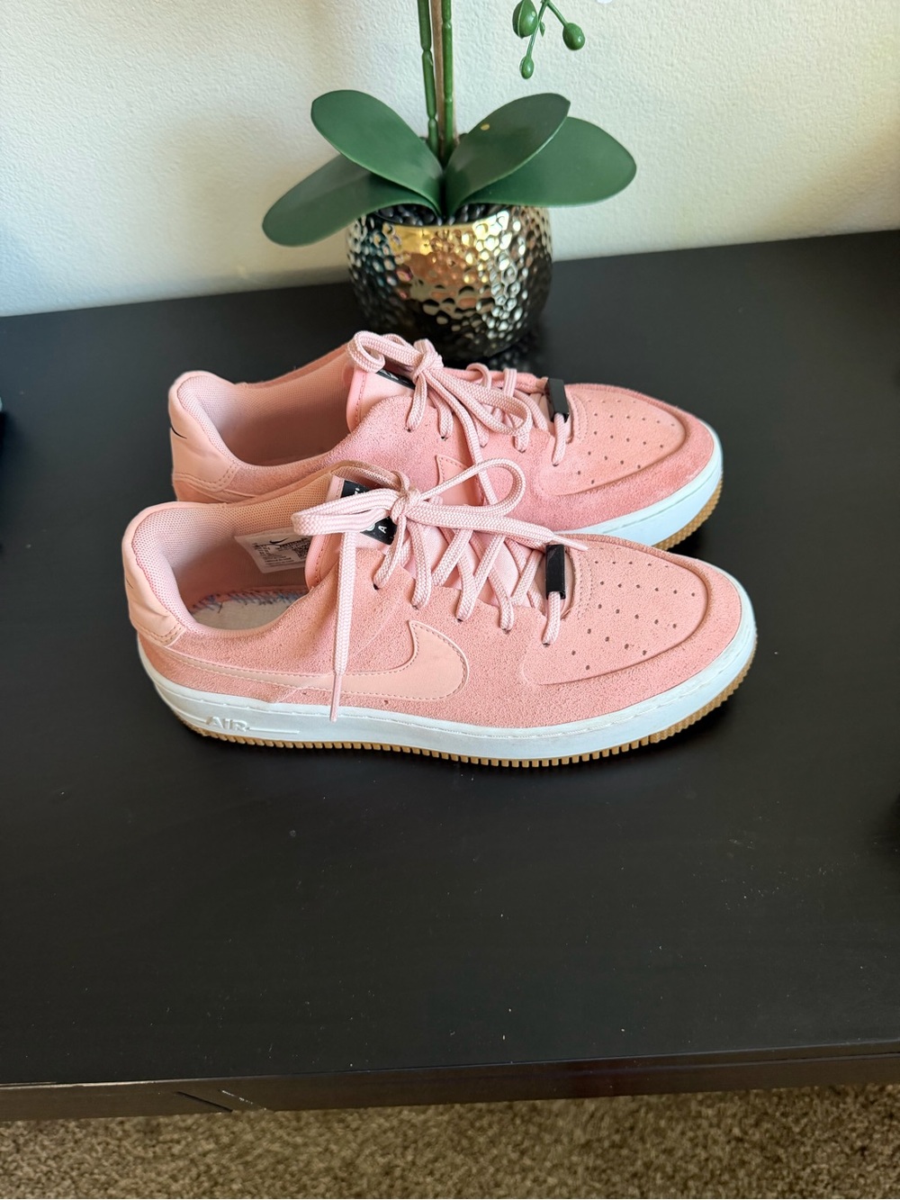 Nike Air Force 1 Sage Low — Coral Pink Platform Sneaker - Picture 4 of 7